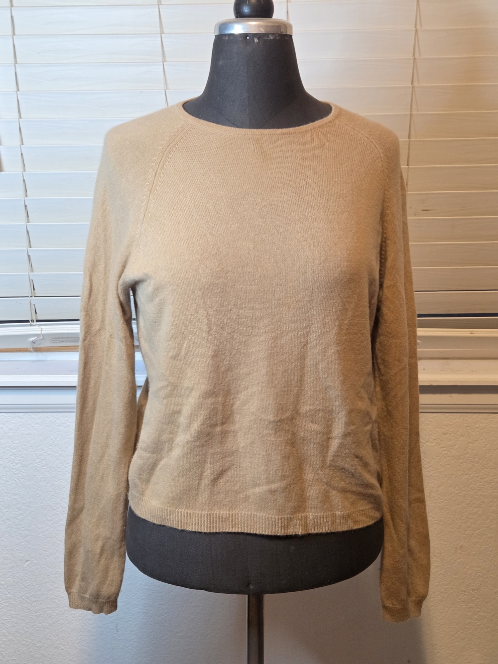 Lord & Taylor Lightweight Crewneck Sweater in Camel Tan